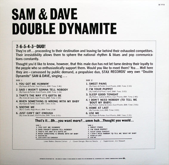 Sam & Dave : Double Dynamite (LP, Album, RE)