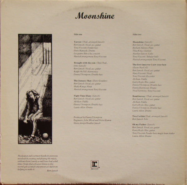 Bert Jansch : Moonshine (LP, Album, Ter)