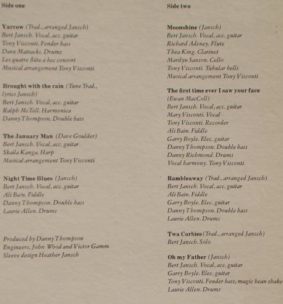Bert Jansch : Moonshine (LP, Album, Ter)