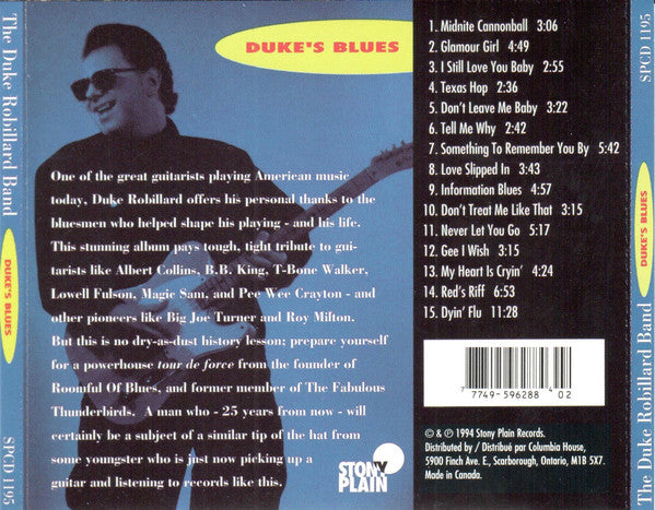The Duke Robillard Band : Duke's Blues (CD, Album, Club)