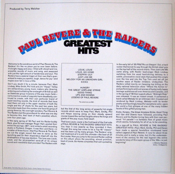 Paul Revere & The Raiders : Greatest Hits (CD, Comp, RE)