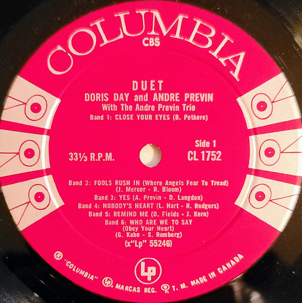 Doris Day And André Previn With The André Previn Trio : Duet (LP, Album, Mono)