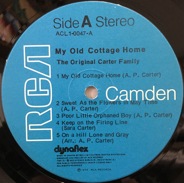 The Original Carter Family* : My Old Cottage Home (LP, Comp, RM)