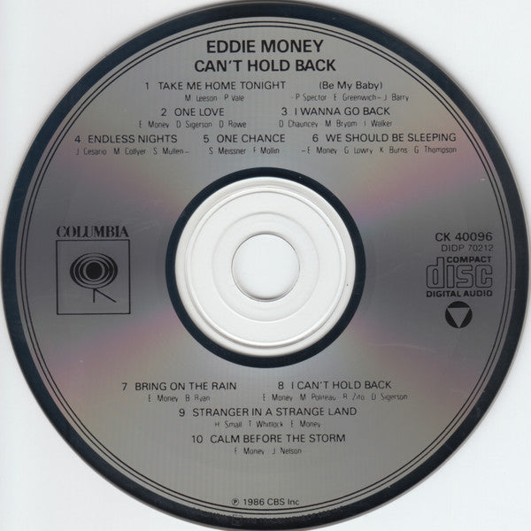 Eddie Money : Can't Hold Back (CD, Album)