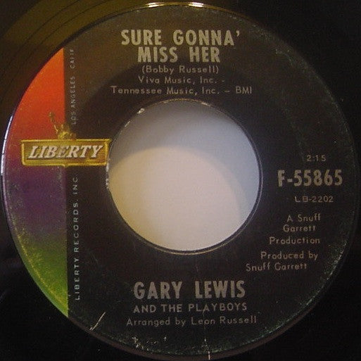 Gary Lewis & The Playboys : Sure Gonna Miss Her / I Don't Wanna Say Goodnight (7", Single, Ind)