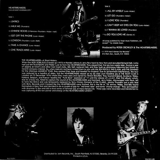 The Heartbreakers (2) : Live At Max's Kansas City (LP, Album)