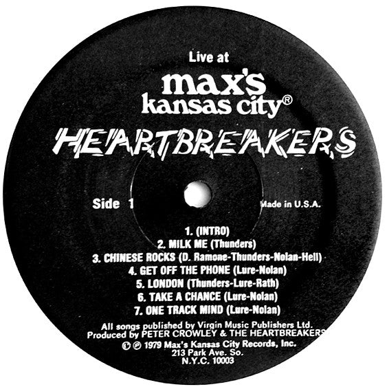 The Heartbreakers (2) : Live At Max's Kansas City (LP, Album)