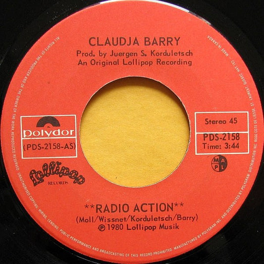 Claudja Barry : Radio Action / Banana Boat (Day-O) (7")