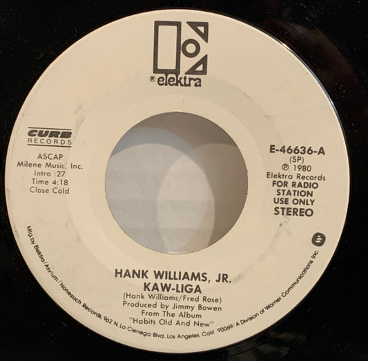 Hank Williams Jr. : Kaw-Liga / The American Way (7", Promo, SP)