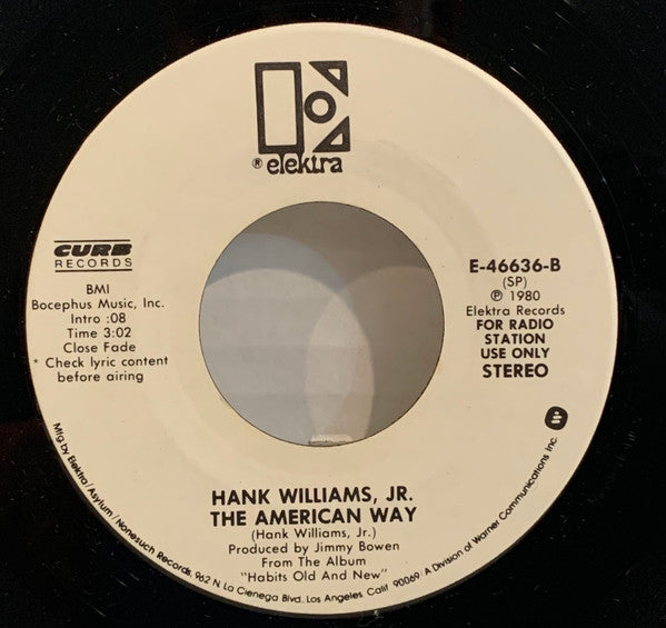 Hank Williams Jr. : Kaw-Liga / The American Way (7", Promo, SP)