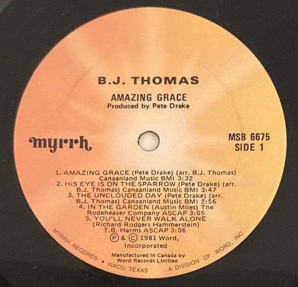 B.J. Thomas : Amazing Grace (LP, Album)