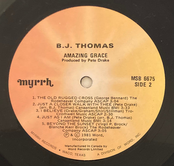 B.J. Thomas : Amazing Grace (LP, Album)