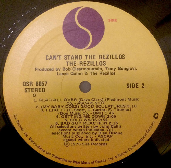 The Rezillos : Can't Stand The Rezillos (LP, Album, Qua)