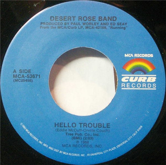 Desert Rose Band : Hello Trouble / Homeless (7")
