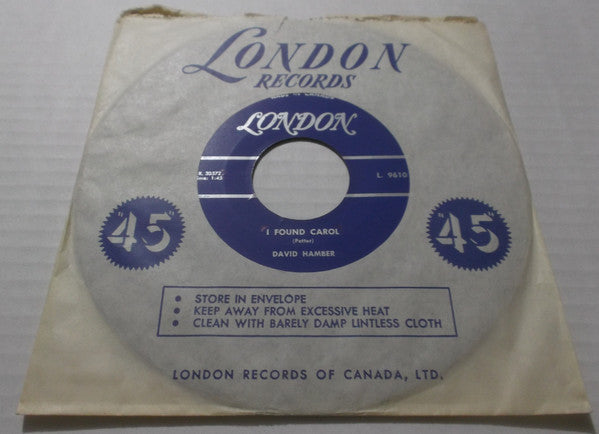 David Hamber : I Found Carol / Please Bring My Little Girl Home  (7", Single)