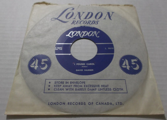 David Hamber : I Found Carol / Please Bring My Little Girl Home  (7", Single)