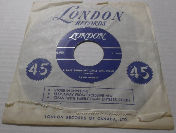 David Hamber : I Found Carol / Please Bring My Little Girl Home  (7", Single)