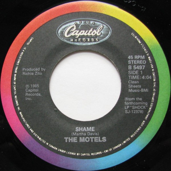 The Motels : Shame (7", Single)