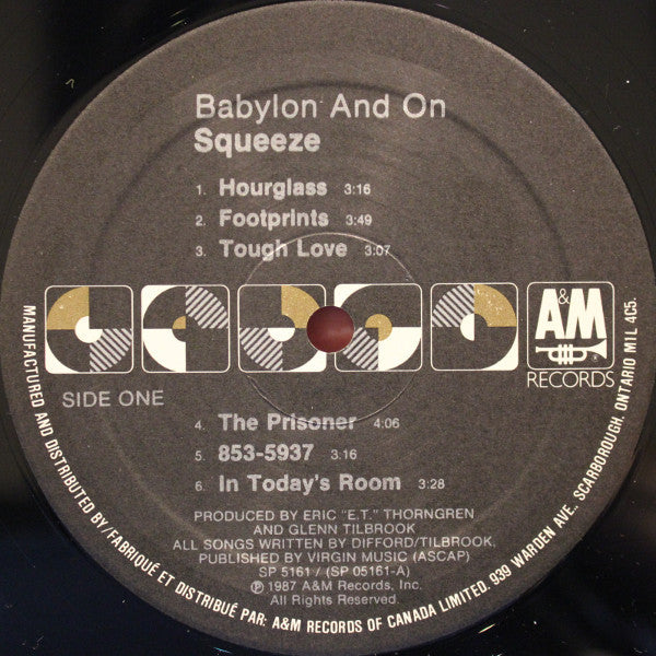 Squeeze (2) : Babylon And On (LP, Album)