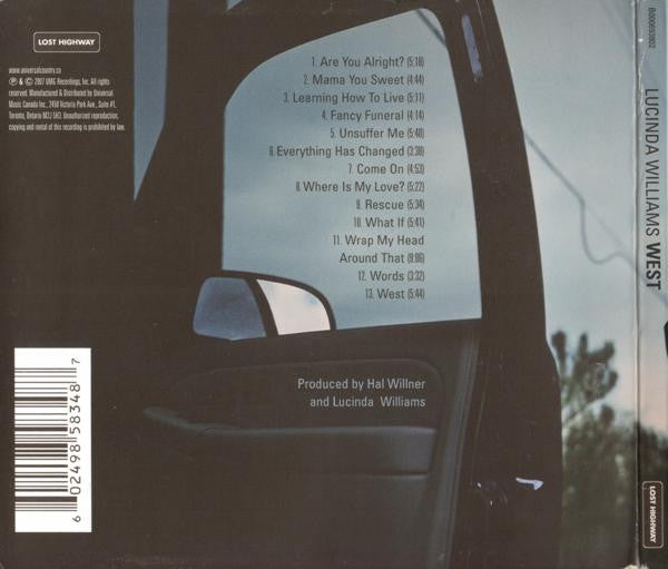 Lucinda Williams : West (CD, Album, Dig)