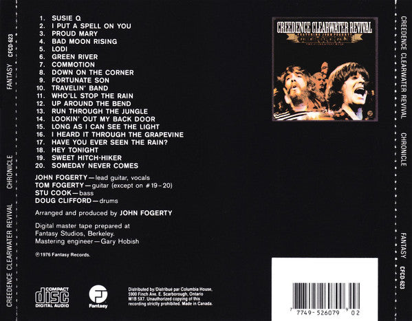 Creedence Clearwater Revival Featuring John Fogerty : Chronicle (The 20 Greatest Hits) (CD, Comp, Club, RP)