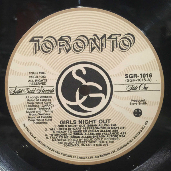 Toronto (4) : Girls Night Out (LP, Album, Gim)