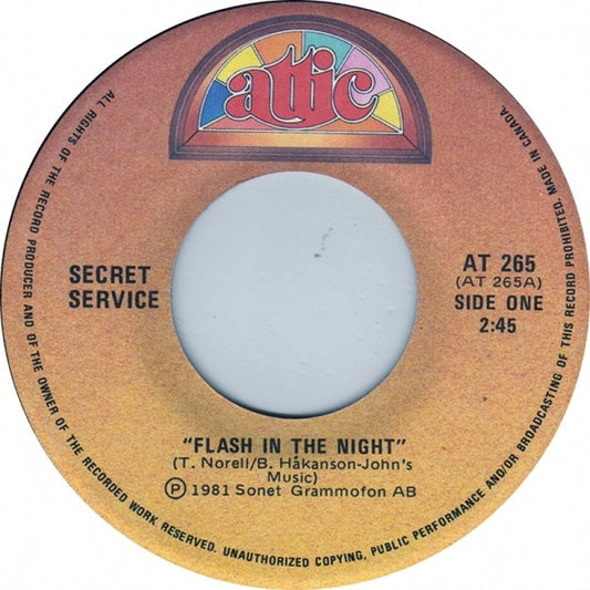 Secret Service : Flash In The Night (7", Single)