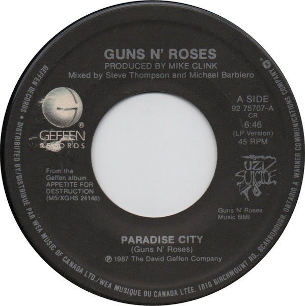 Guns N' Roses : Paradise City (7", Single)