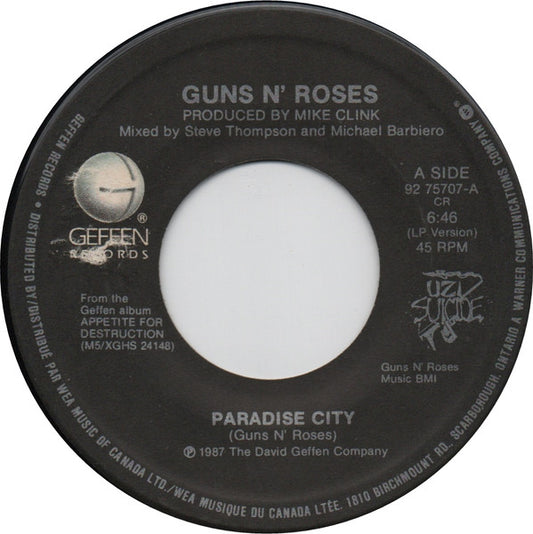 Guns N' Roses : Paradise City (7", Single)