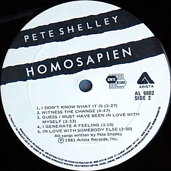 Pete Shelley : Homosapien (LP, Album, Qua)
