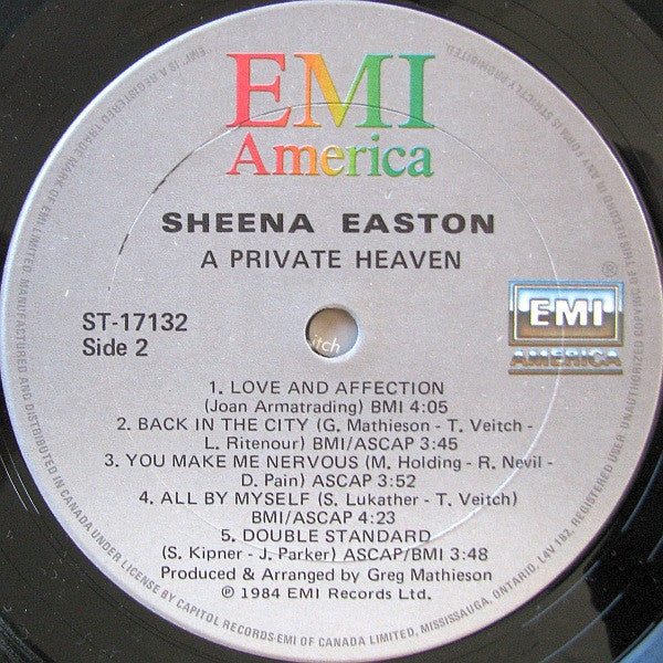 Sheena Easton : A Private Heaven (LP, Album)