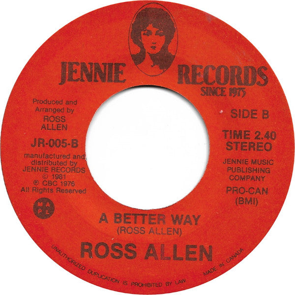 Ross Allen (4) : Hard Times (Comin' Down Again) (7", Single)