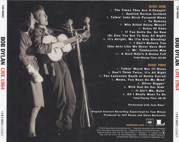 Bob Dylan : Live 1964 (Concert At Philharmonic Hall) (2xCD, Album)