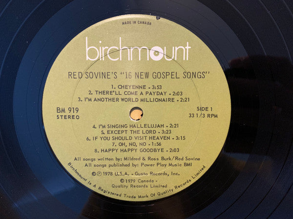 Red Sovine : Red Sovine's "16 New Gospel Songs" (LP, Album)