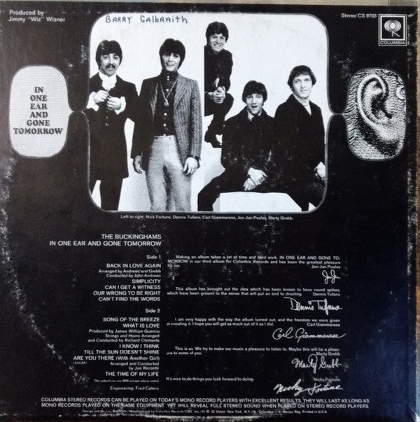 The Buckinghams : In One Ear And Gone Tomorrow (LP, Album)