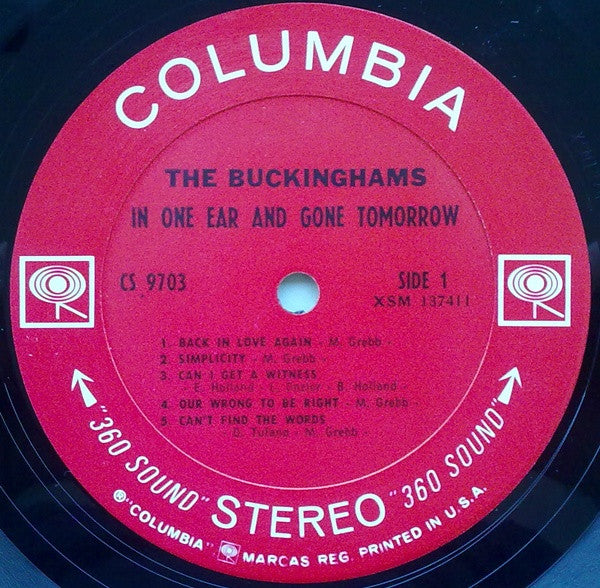 The Buckinghams : In One Ear And Gone Tomorrow (LP, Album)