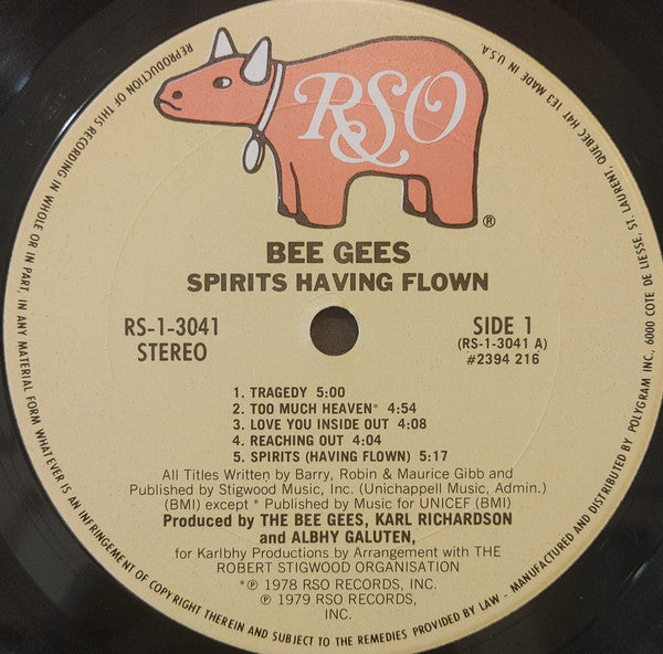 Bee Gees : Spirits Having Flown (LP, Album, Pit)