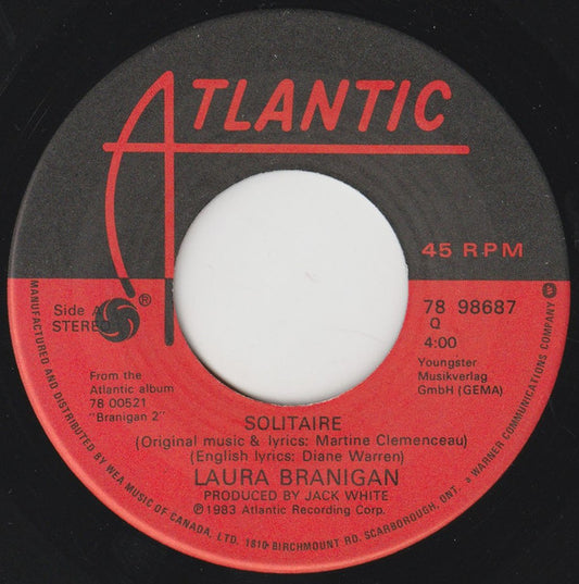 Laura Branigan : Solitaire (7", Single)