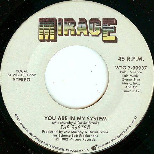 The System : You Are In My System / Now I Am Electric (7", Single, SP )