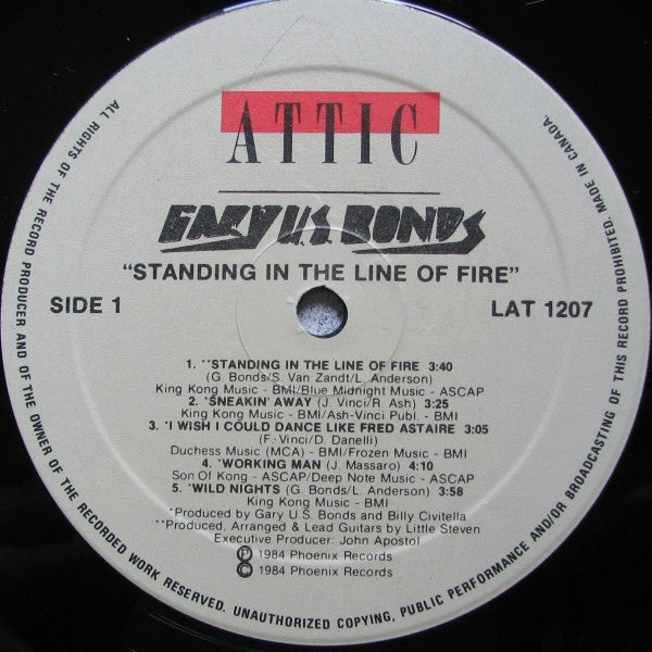 Gary U.S. Bonds And The American Men : Standing In The Line Of Fire (LP, Album)