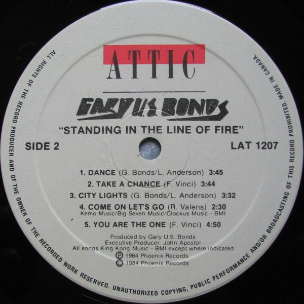 Gary U.S. Bonds And The American Men : Standing In The Line Of Fire (LP, Album)