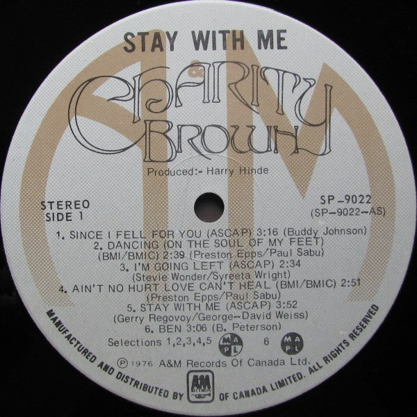 Charity Brown : Stay With Me (LP, Album)