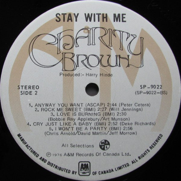 Charity Brown : Stay With Me (LP, Album)