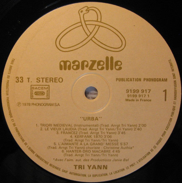 Tri Yann : Urba (LP, Album)
