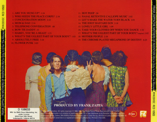 Frank Zappa / The Mothers Of Invention* : We're Only In It For The Money (CD, Album, Club, RE)