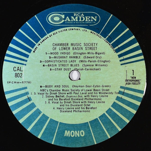 Dinah Shore, Lena Horne, Sidney Bechet, Dr Henry Levine's Barefooted Dixieland Philharmonic, Paul Lavalle And His Woodwindy Ten : NBC's Chamber Music Society Of Lower Basin Street (LP, Comp, Mono)
