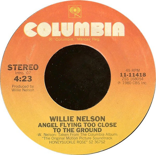 Willie Nelson : Angel Flying Too Close To The Ground (7", Single, Styrene, Ter)