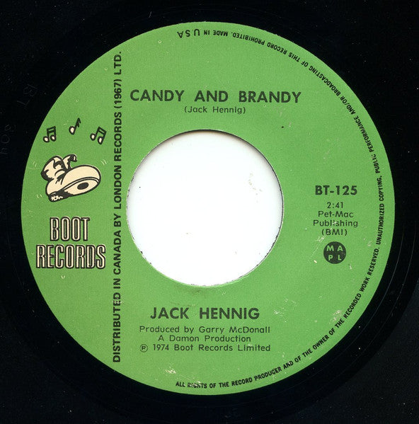 Jack Hennig : Birthday Waltz / Candy And Brandy (7", Single)