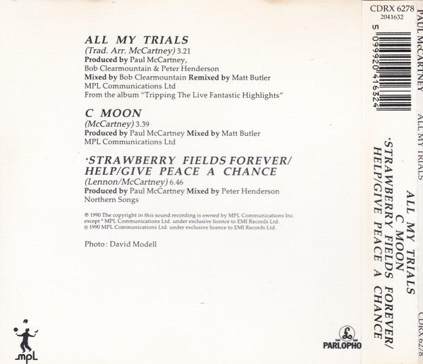 Paul McCartney : All My Trials (CD, Single)