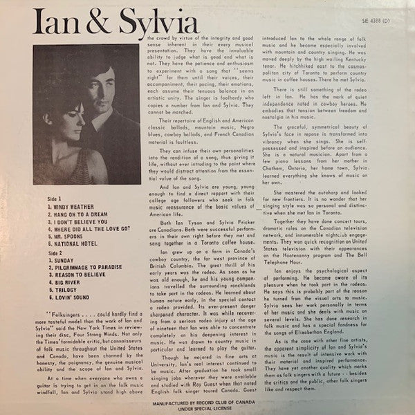Ian & Sylvia : Lovin' Sound (LP, Album, RE)